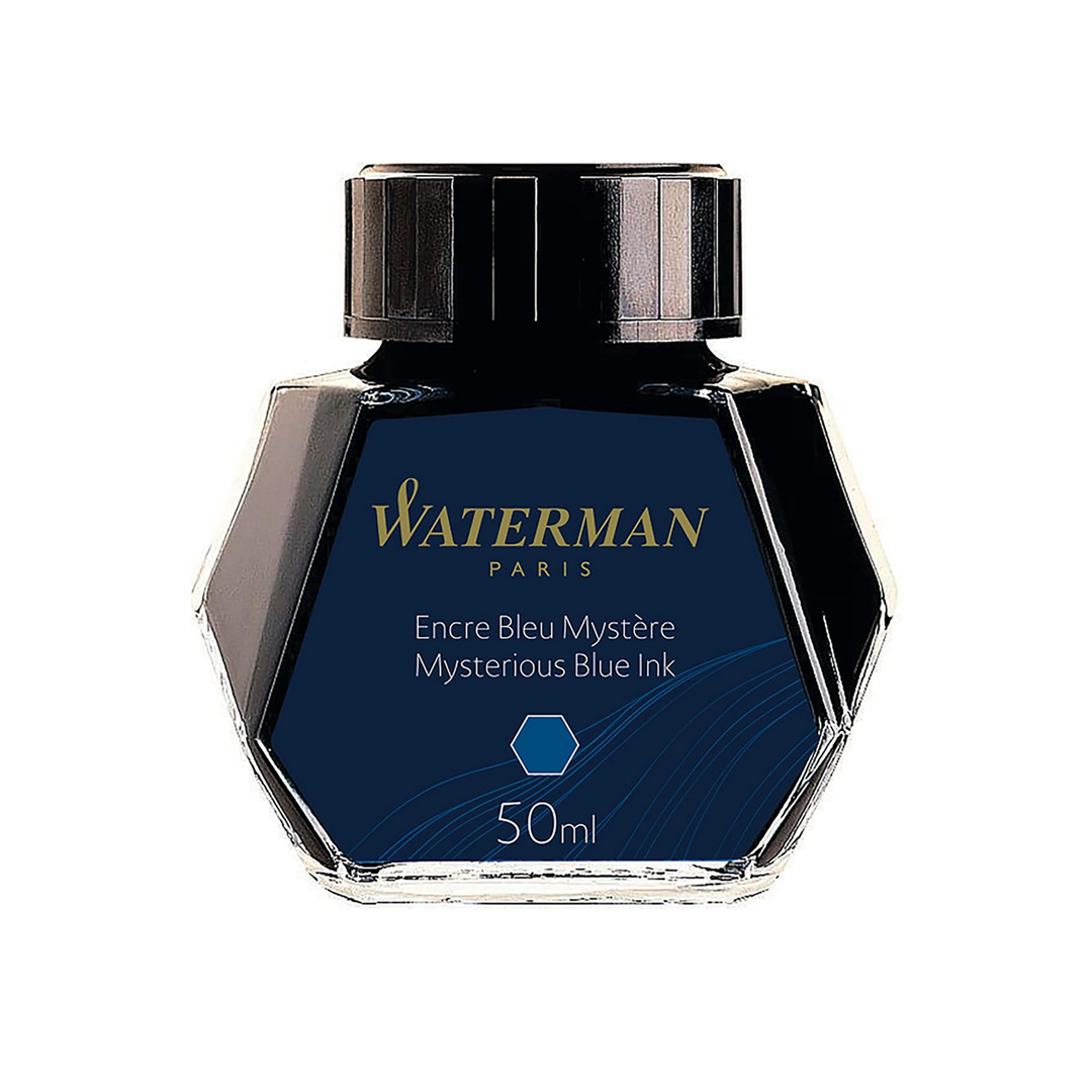Waterman Mysterious Blue Fountain Pen Ink Glass Bottle - Retail Maharaj