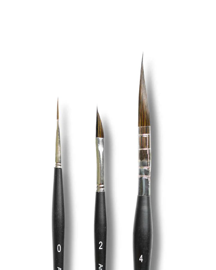 Stationerie Petal & Calligraphy Rigger Mop Brush Set – Hybrid Kolinsky - Retail Maharaj