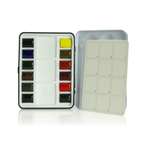 QoR Mini Set of 12 Half Pan Watercolors - Retail Maharaj