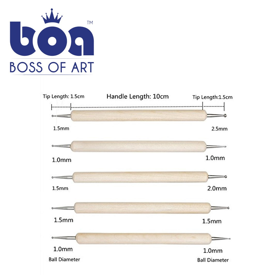 Boss Of Art – Dotting Tool Small Size Set of 5 - Retail Maharaj