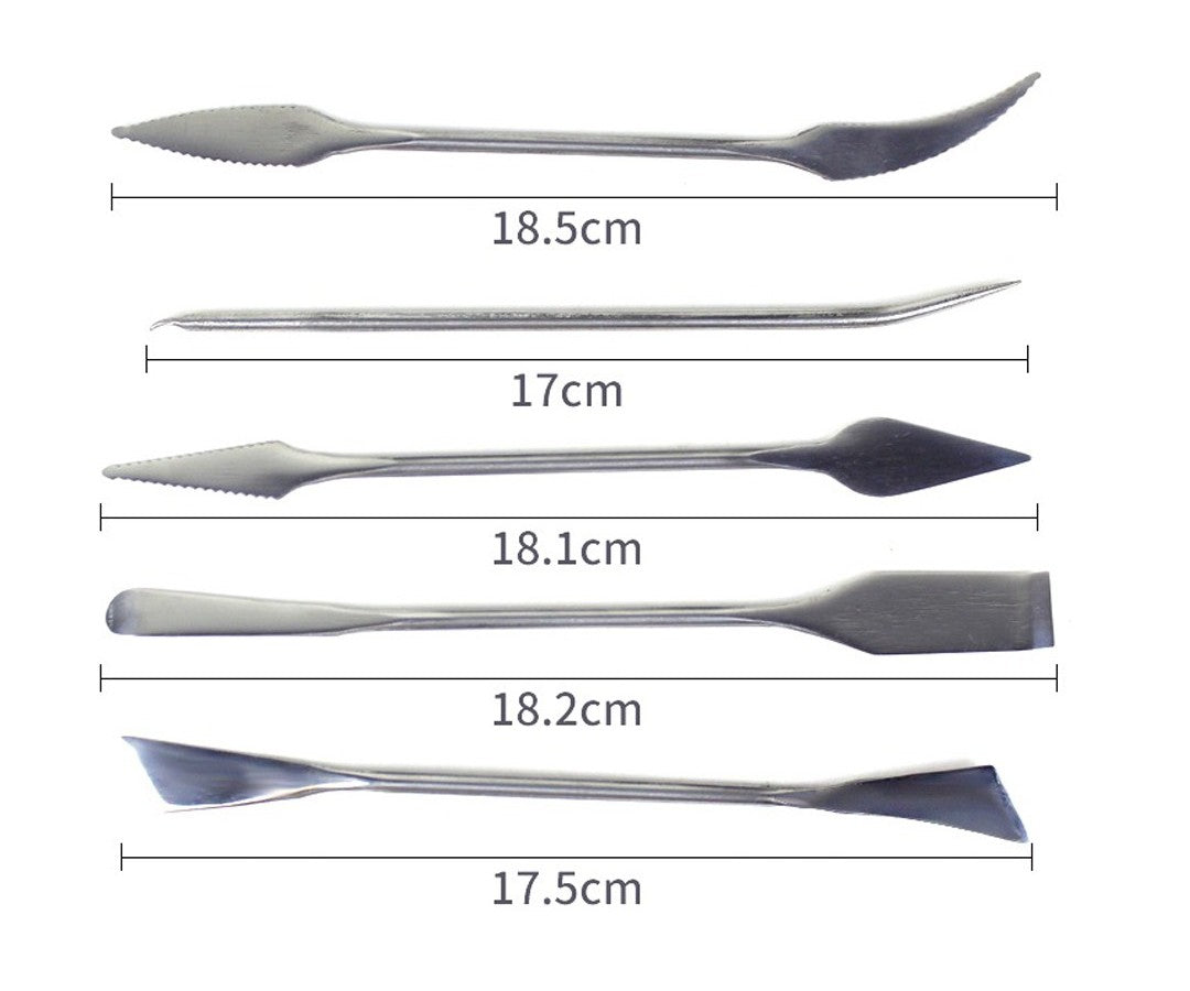 Stainless Steel Clay Modeling Tools with Black Case – Set of 5 - Retail Maharaj