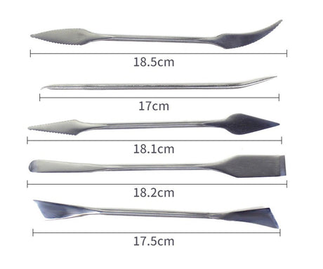 Stainless Steel Clay Modeling Tools with Black Case – Set of 5 - Retail Maharaj