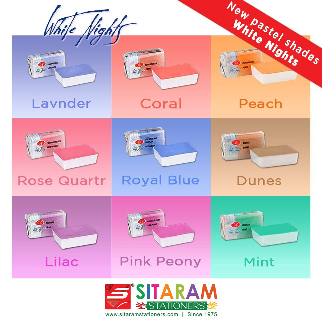White Nights Pastel Watercolour Open Stock Pans - Retail Maharaj