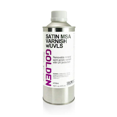 Golden Satin Mineral Spirit Acrylic Varnish 473 ml - Retail Maharaj