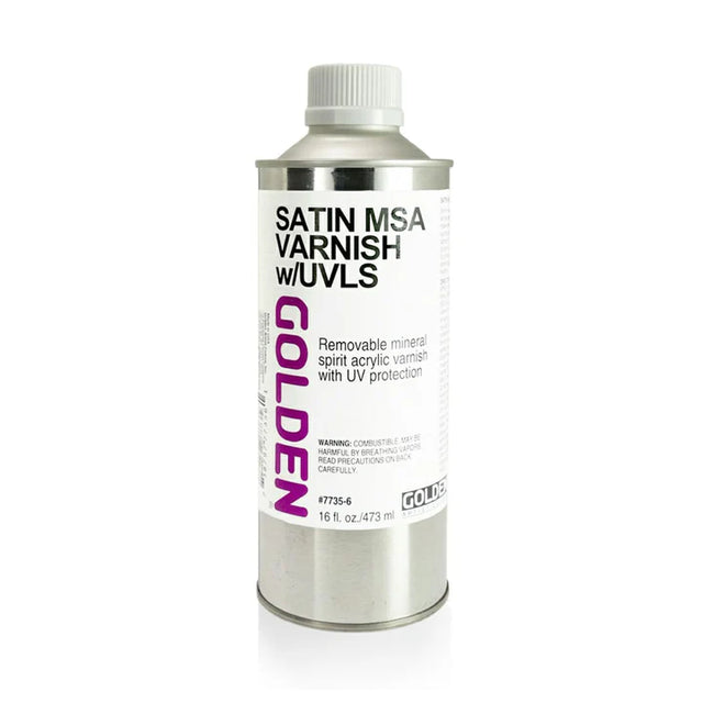Golden Satin Mineral Spirit Acrylic Varnish 473 ml - Retail Maharaj