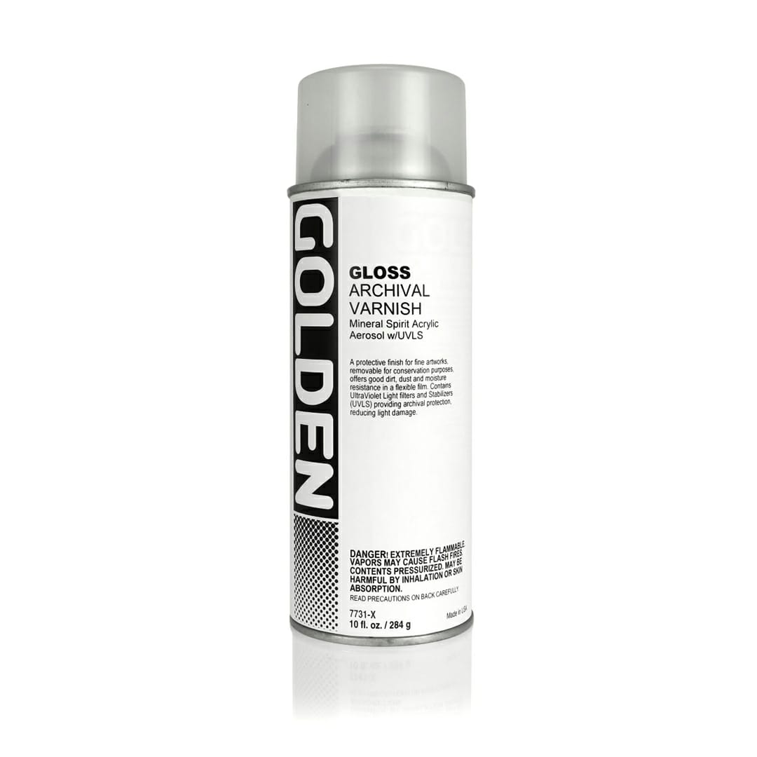 Golden Archival Aerosol Varnish MSA with UVLS – Matte Finish 10 oz / 284 g - Retail Maharaj