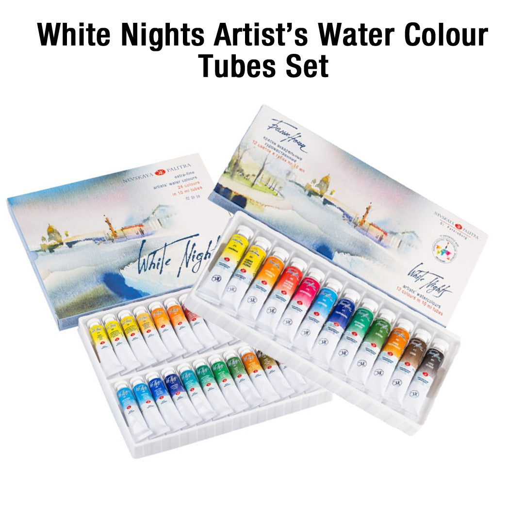 White Nights Artist Watercolour Tube Paint Set for Professionals - Retail Maharaj