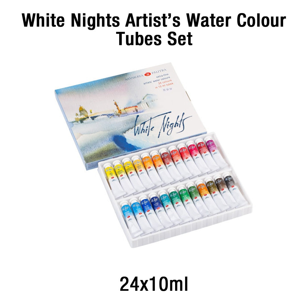 White Nights Artist Watercolour Tube Paint Set for Professionals - Retail Maharaj