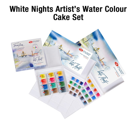 White Nights Artist Watercolour Cake Set Professional Mono Pigment Colours - Retail Maharaj