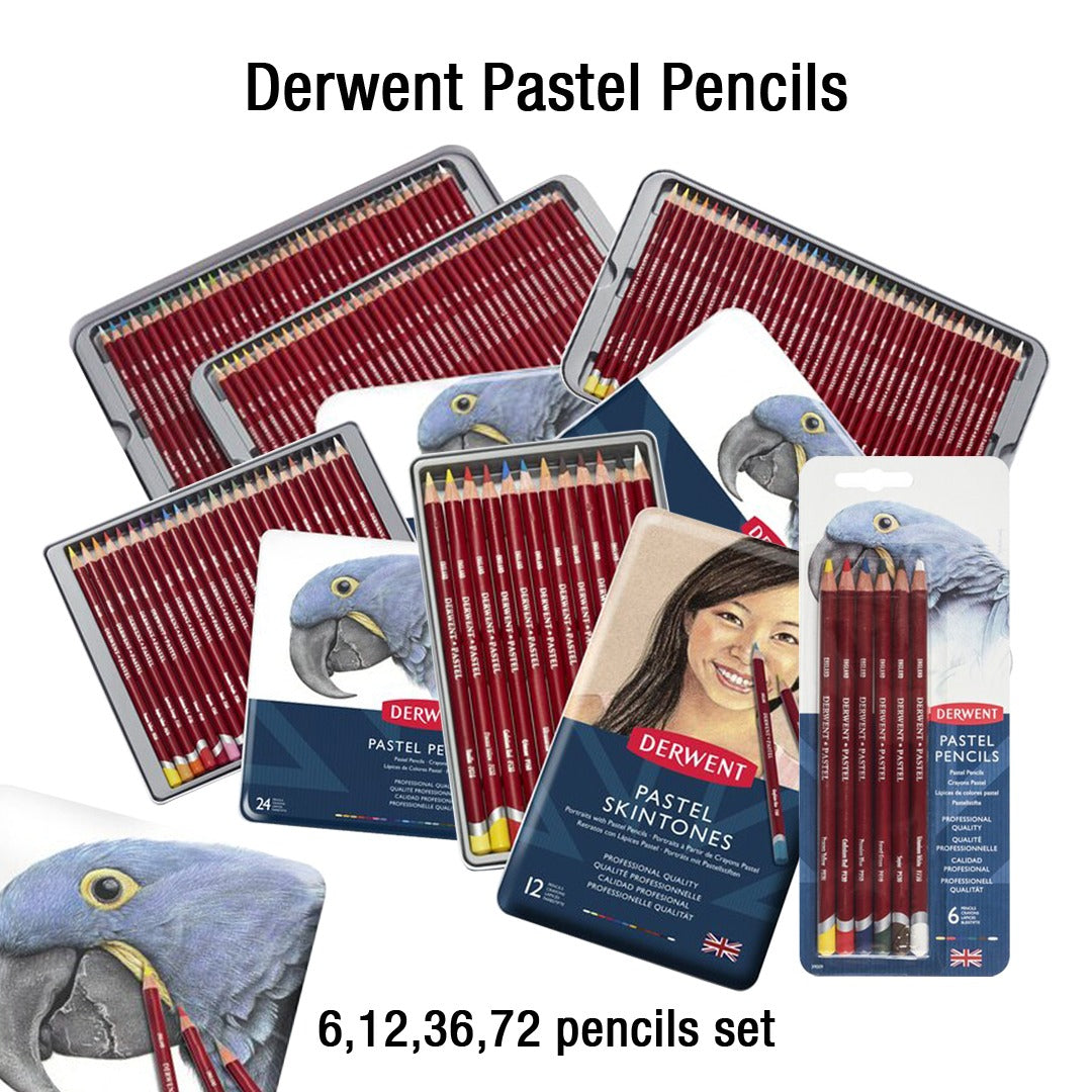 Derwent Pastel Pencil Sets of 6, 12, 24, 36 & 72 - Retail Maharaj