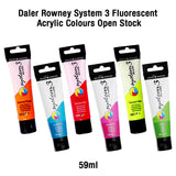 Daler Rowney System 3 Fluorescent Acrylic Colours Open Stock 59ml - Retail Maharaj