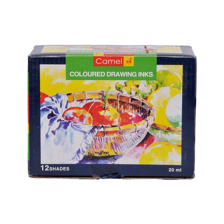 Camel Drawing Ink Set of 12 Shades x 20ml - Retail Maharaj