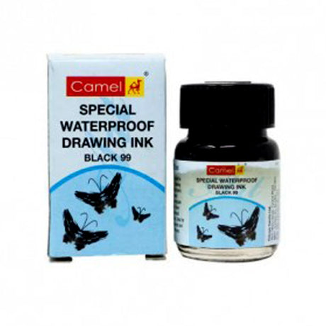 Camel Special Waterproof Drawing Ink Black 20ml - Retail Maharaj
