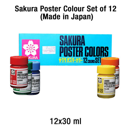 Sakura Poster Colour Set of 12 (Made in Japan) - Retail Maharaj