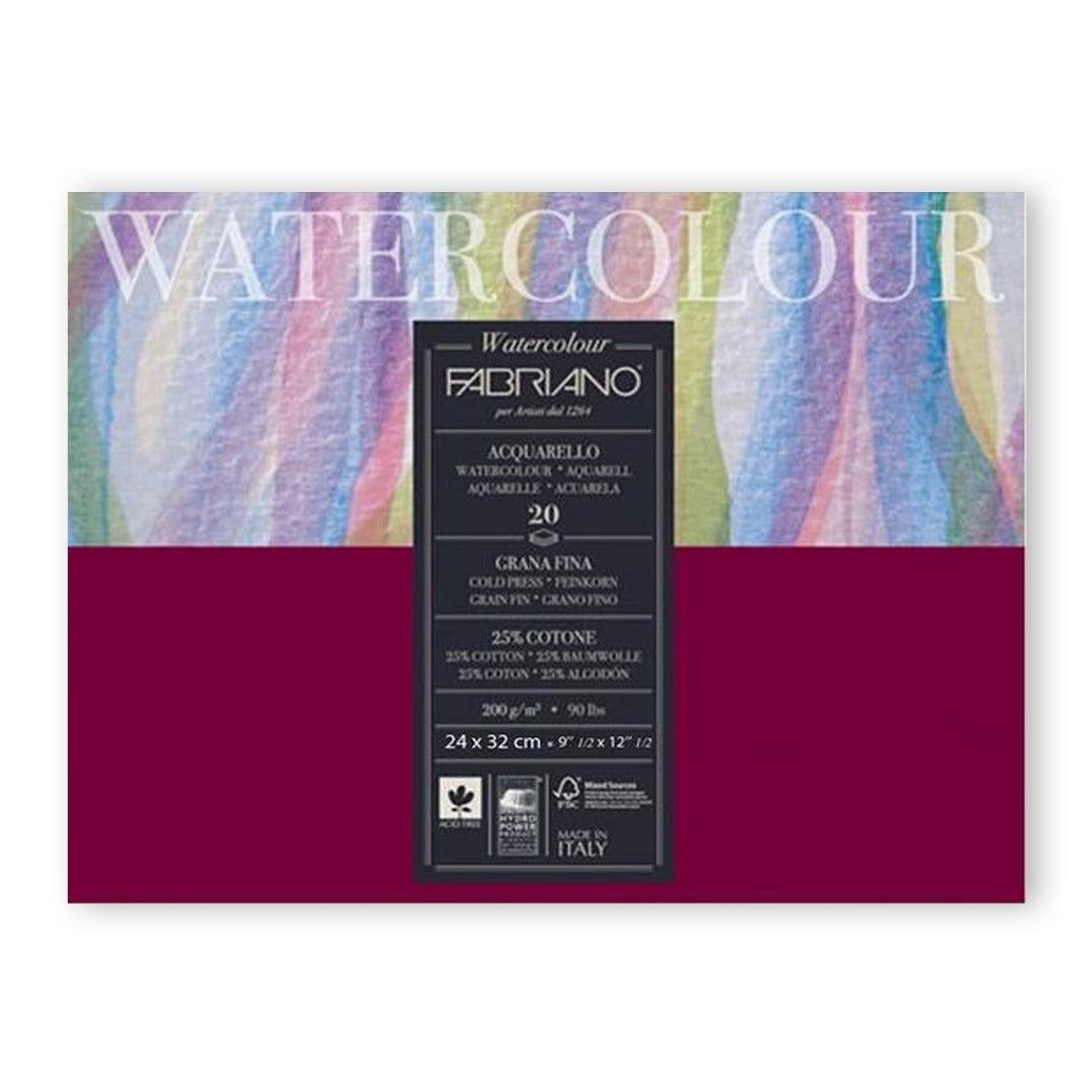 Fabriano Studio Watercolour Paper Block Cold Pressed 200 GSM - Retail Maharaj