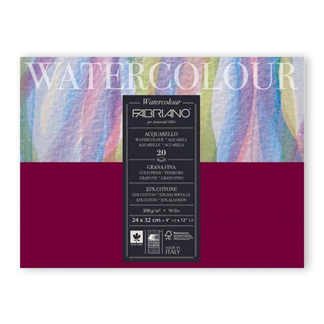 Fabriano Studio Watercolour Paper Block Cold Pressed 200 GSM - Retail Maharaj