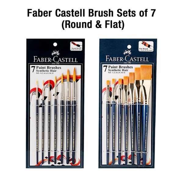 Faber-Castell Brush Set of 7 – Round & Flat Brushes - Retail Maharaj