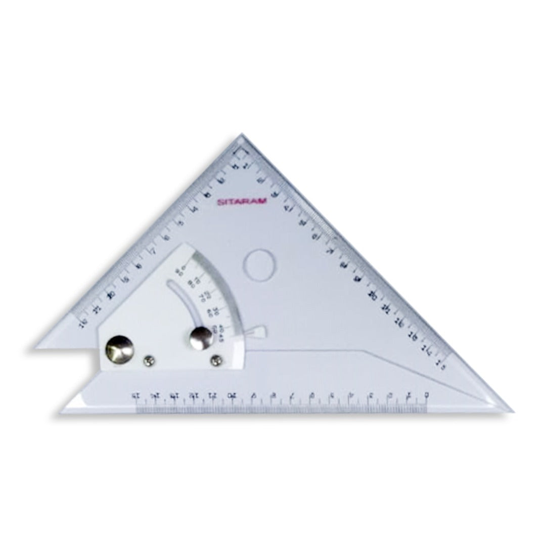 Retail Maharaj Adjustable Drafting Set Square with Inking Edge Clear Acrylic - Retail Maharaj