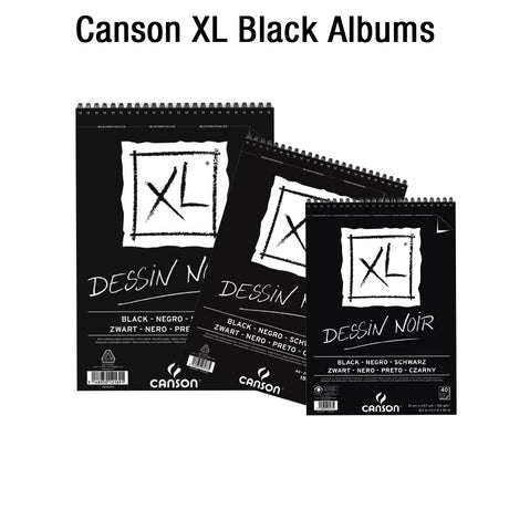 Canson XL Black Spiral Sketchbook Deep Black 150 GSM Art Pad - Retail Maharaj