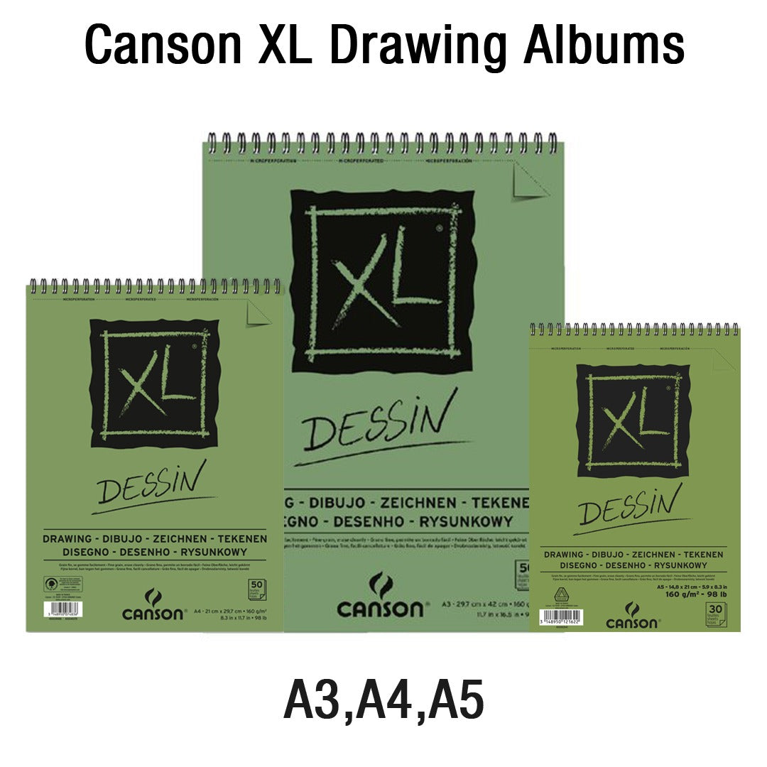 Canson XL Drawing Spiral Sketchbook 160 GSM Fine Grain Art Pad - Retail Maharaj