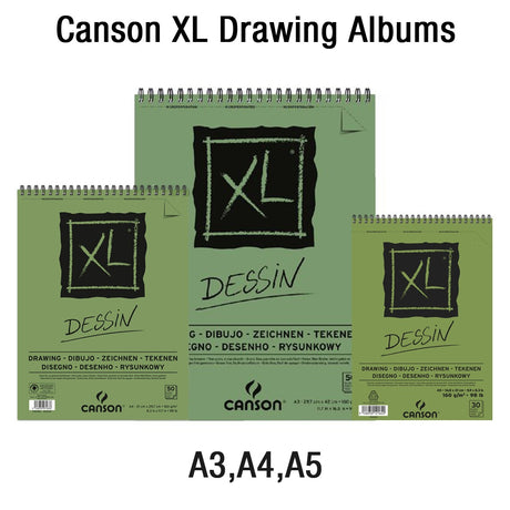 Canson XL Drawing Spiral Sketchbook 160 GSM Fine Grain Art Pad - Retail Maharaj