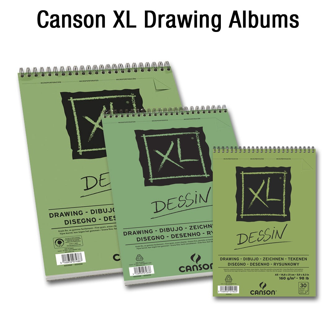Canson XL Drawing Spiral Sketchbook 160 GSM Fine Grain Art Pad - Retail Maharaj