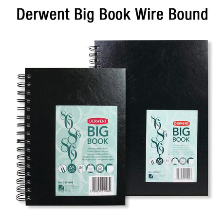 Derwent Big Book Wire Bound Hardback Sketchbook 110 GSM - Retail Maharaj
