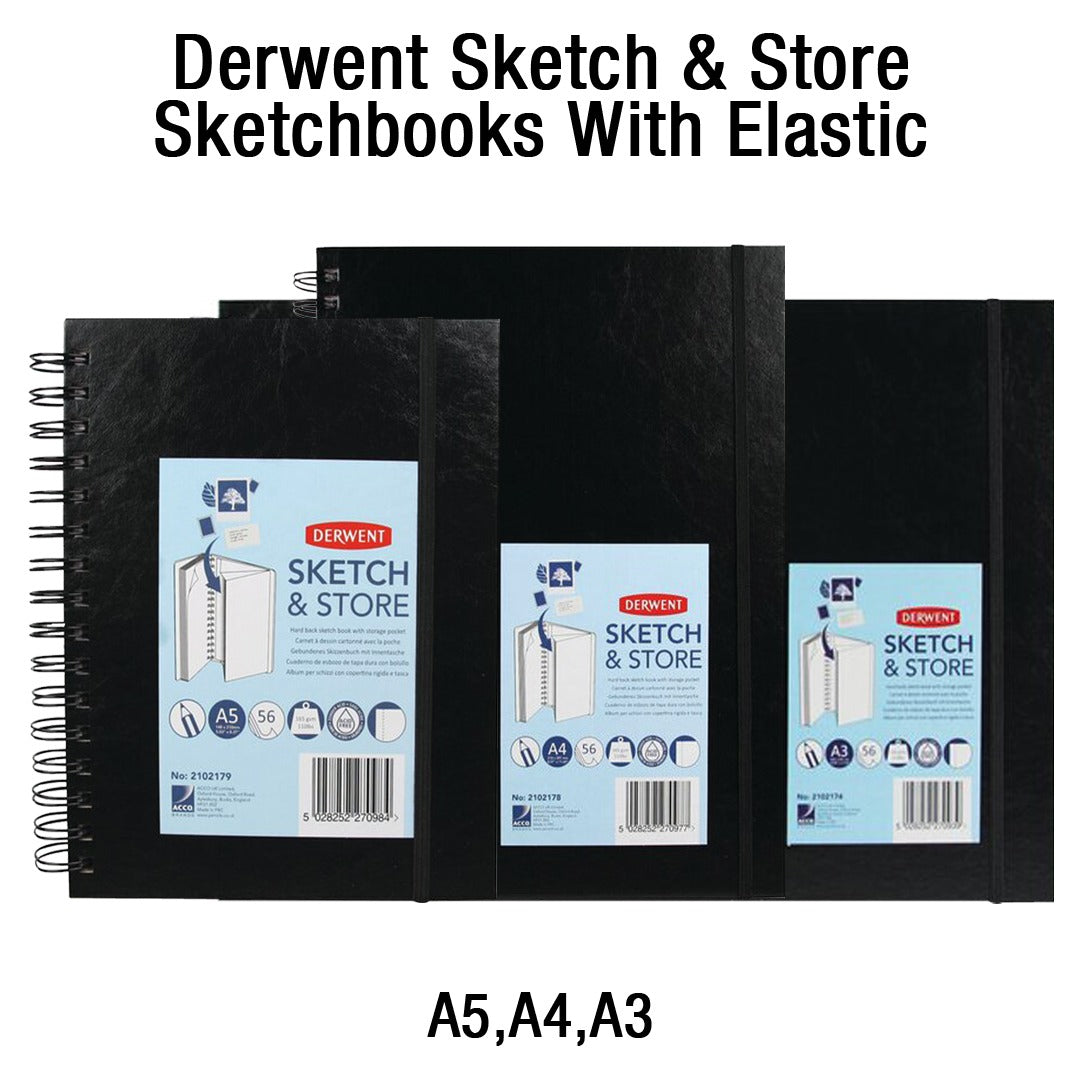 Derwent Sketch and Store Wire Bound Hardback Sketchbook 165 GSM - Retail Maharaj