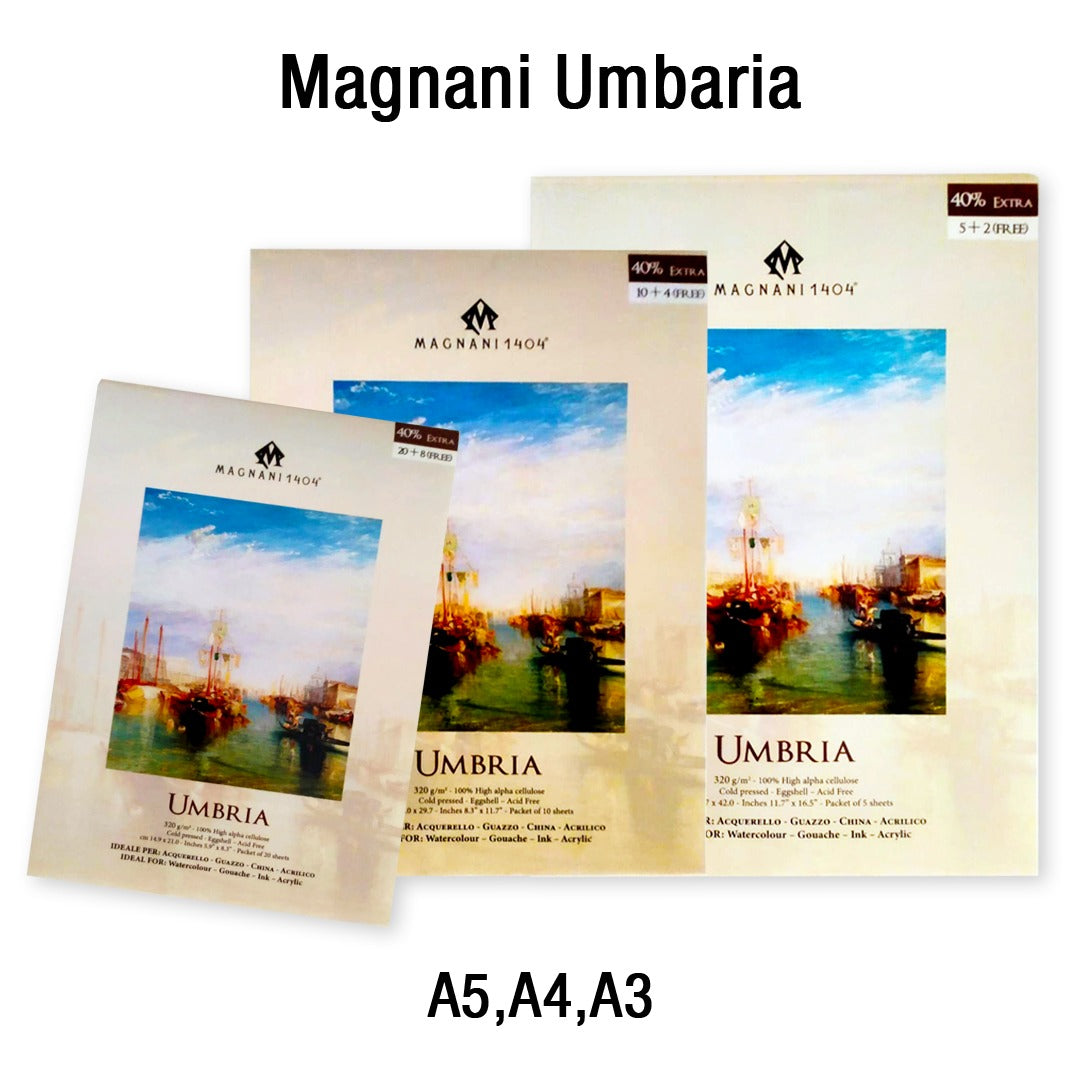 Magnani Umbria Rough Texture Watercolour Paper Cut Pack 320 GSM Open Stock - Retail Maharaj