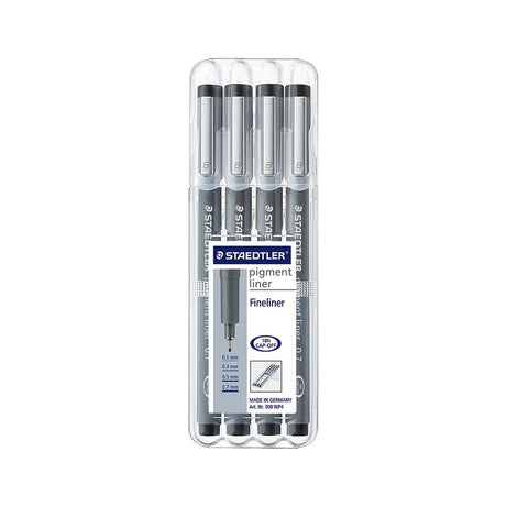 Staedtler Pigment Liner Fineliner Pen Set Waterproof Black Ink - Retail Maharaj