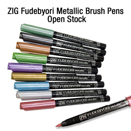 ZIG Fudebiyori Metallic Brush Pen – Individual Colours (Open Stock) - Retail Maharaj