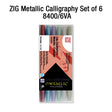 ZIG Metallic Calligraphy Dual Tip Pen Set of 6 – MS 8400 - Retail Maharaj