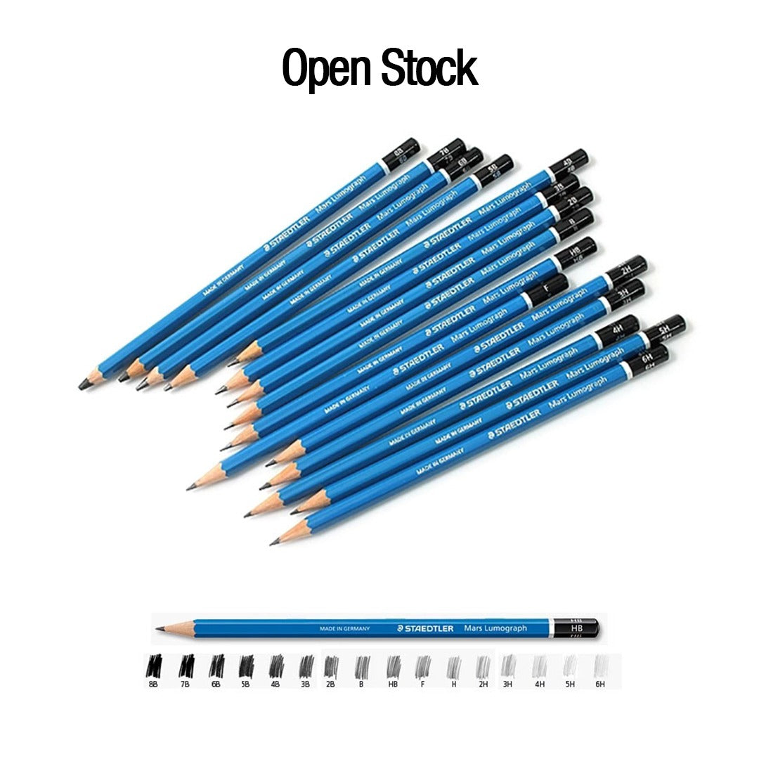 Staedtler Mars Lumograph Graphite Drawing Pencils Open Stock Assorted Grades - Retail Maharaj