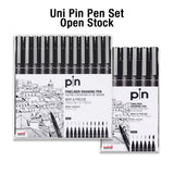 Uni Pin Fine Liner Marker Set Waterproof Black Ink Drawing Pens - Retail Maharaj
