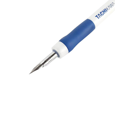 Tachikawa Nib Pen Holder – TP40PW (Pearl White with Blue Grip) - Retail Maharaj