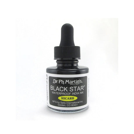 Dr. Ph. Martin’s BLACK STAR HI-CARB INDIA INK, 1.0 OZ - Retail Maharaj
