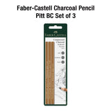 Faber Castell Pitt Charcoal Pencil Set BC Set of 3 for Sketching - Retail Maharaj