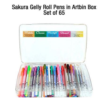 Sakura Gelly Roll Sumo Jelly Pens Assorted Set of 65 in Artbin Box - Retail Maharaj