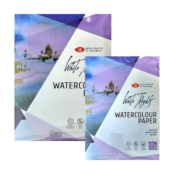 White Nights Watercolour Paper Pad 260 GSM 70% Cotton - Retail Maharaj