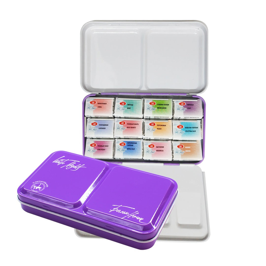 White Nights Pastel Professional Watercolour Metal Palette Limited Edition Set - Retail Maharaj