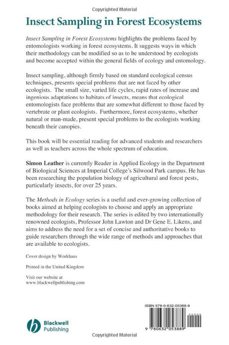 Insect Sampling in Forest Ecosystems (Ecological Methods and Concepts) - Retail Maharaj