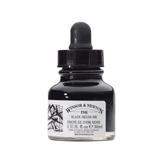 Winsor & Newton Black Indian Ink 30ml & 250ml - Retail Maharaj