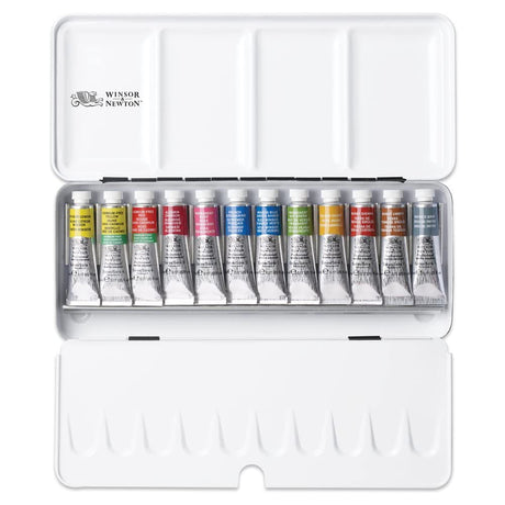 Winsor & Newton Professional Water Colour Lightweight Metal Box, 24 Half Pans - Retail Maharaj