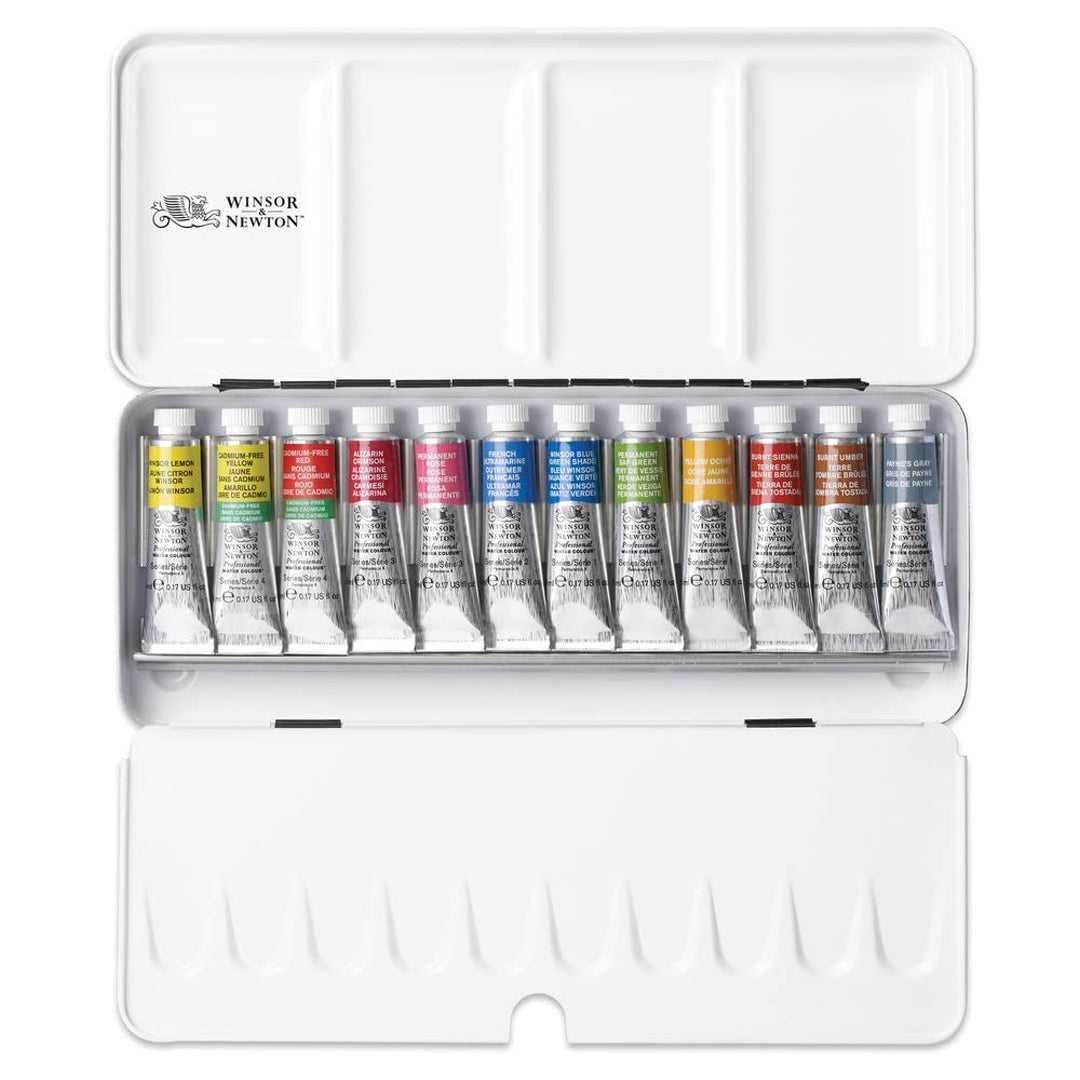 Winsor & Newton Watercolor Professional Tubes Set of 12 x 5ml - Retail Maharaj