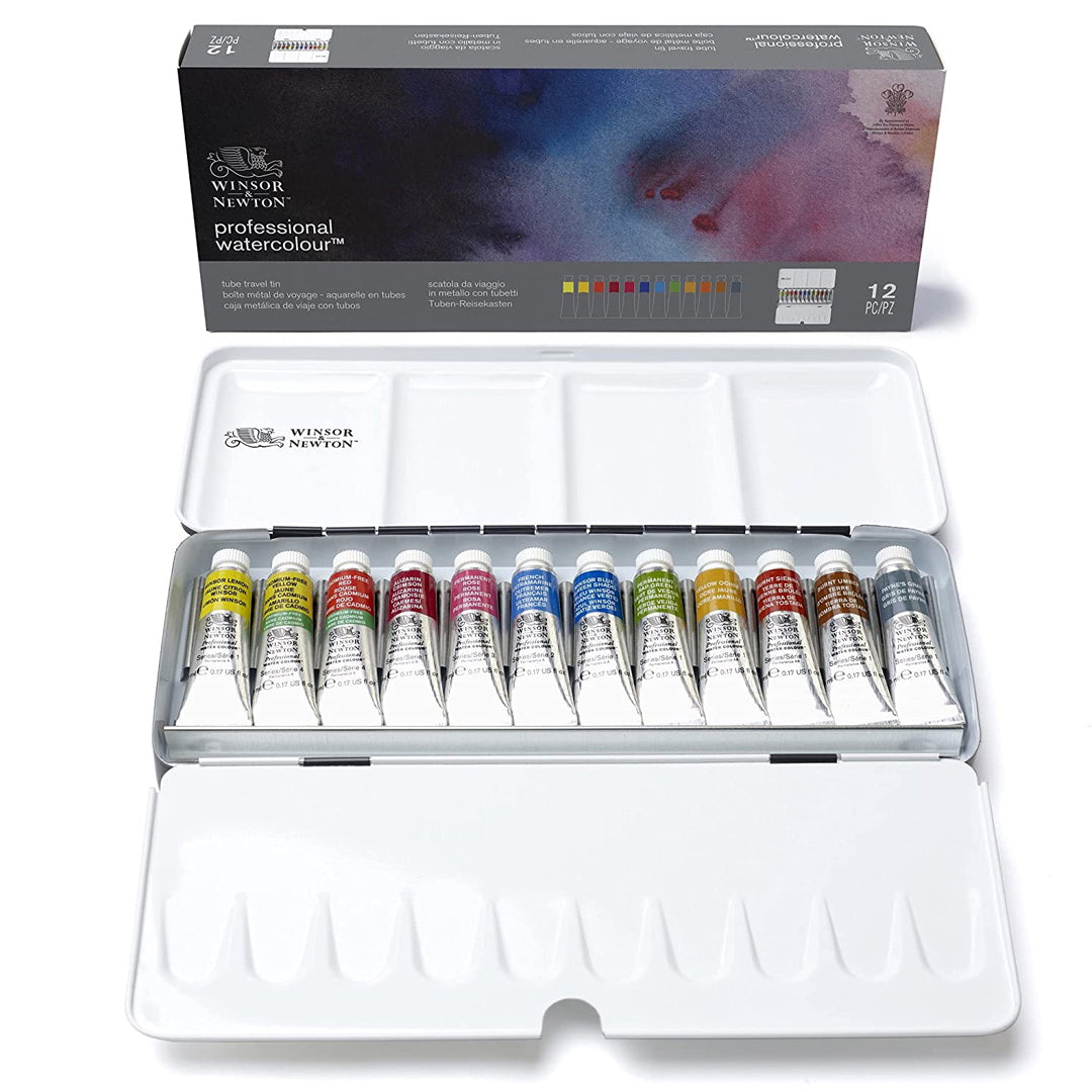 Winsor & Newton Watercolor Professional Tubes Set of 12 x 5ml - Retail Maharaj