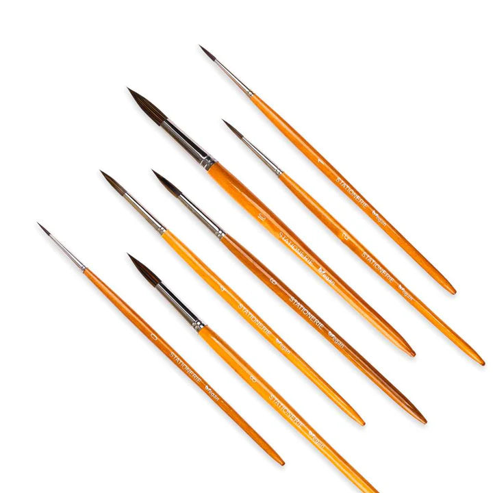 Stationerie Velour Mix Media Round Brush Set of 7 - Retail Maharaj