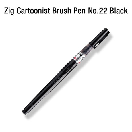Zig Cartoonist Brush Pen No.22 Black - Retail Maharaj