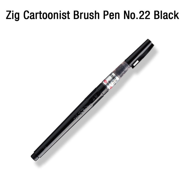 Zig Cartoonist Brush Pen No.22 Black - Retail Maharaj