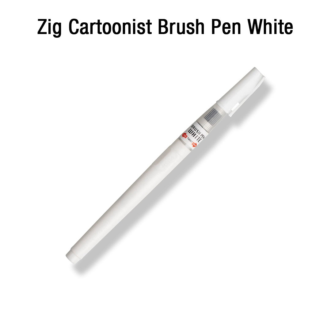 Zig Cartoonist Brush Pen White – Extra Fine Tip - Retail Maharaj