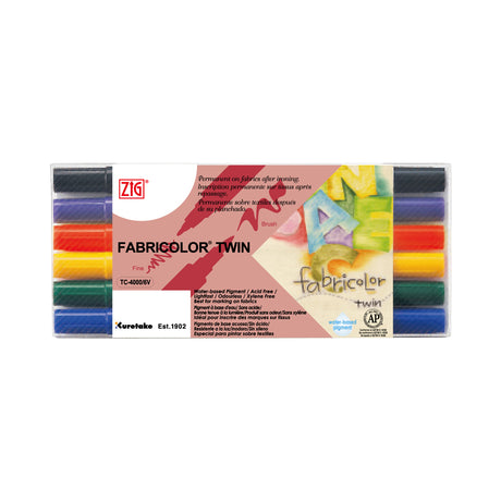 ZIG Fabricolor Twin Tip Fabric Marker Set – 6 12 or 24 Colours - Retail Maharaj
